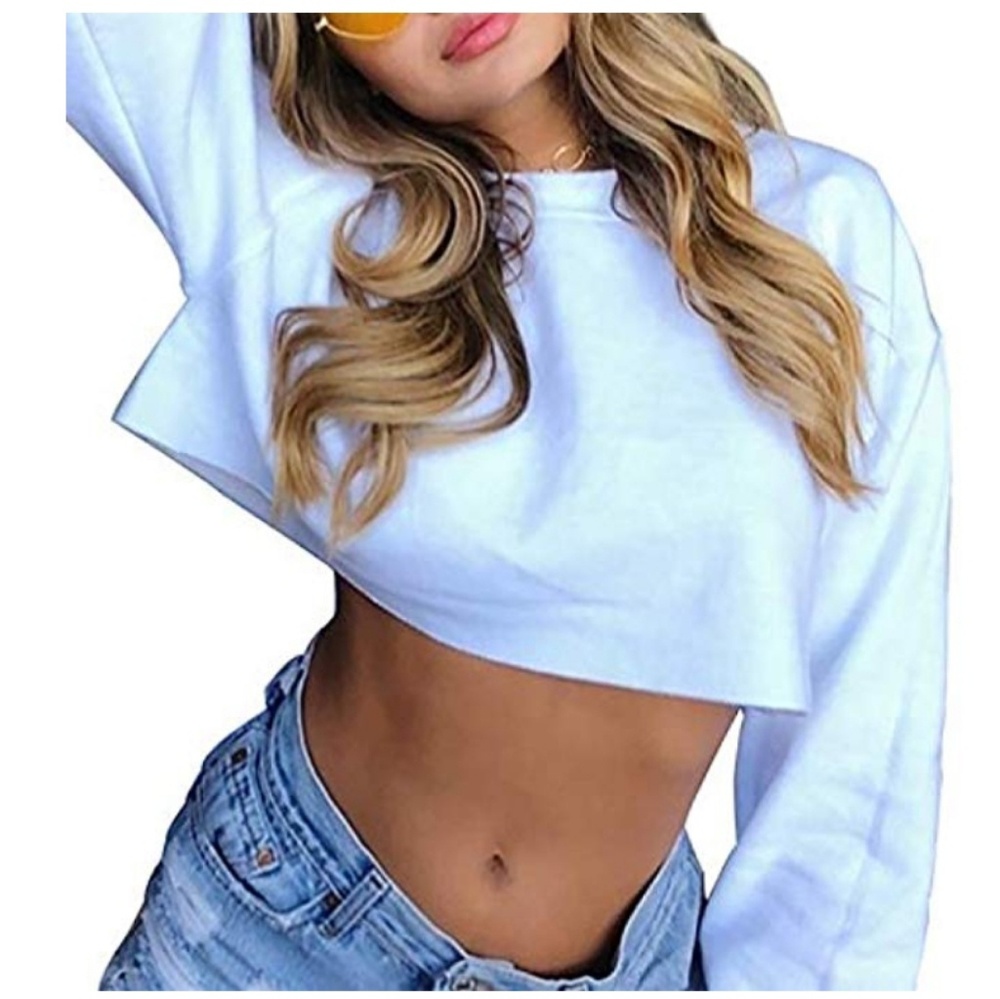 White cropped sweatshirt